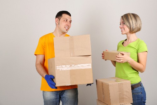 Professional office relocation team handling desks and IT items in Kingston Upon Thames