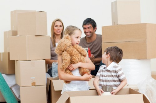 Careful boxing and labelling of household items during a local relocation